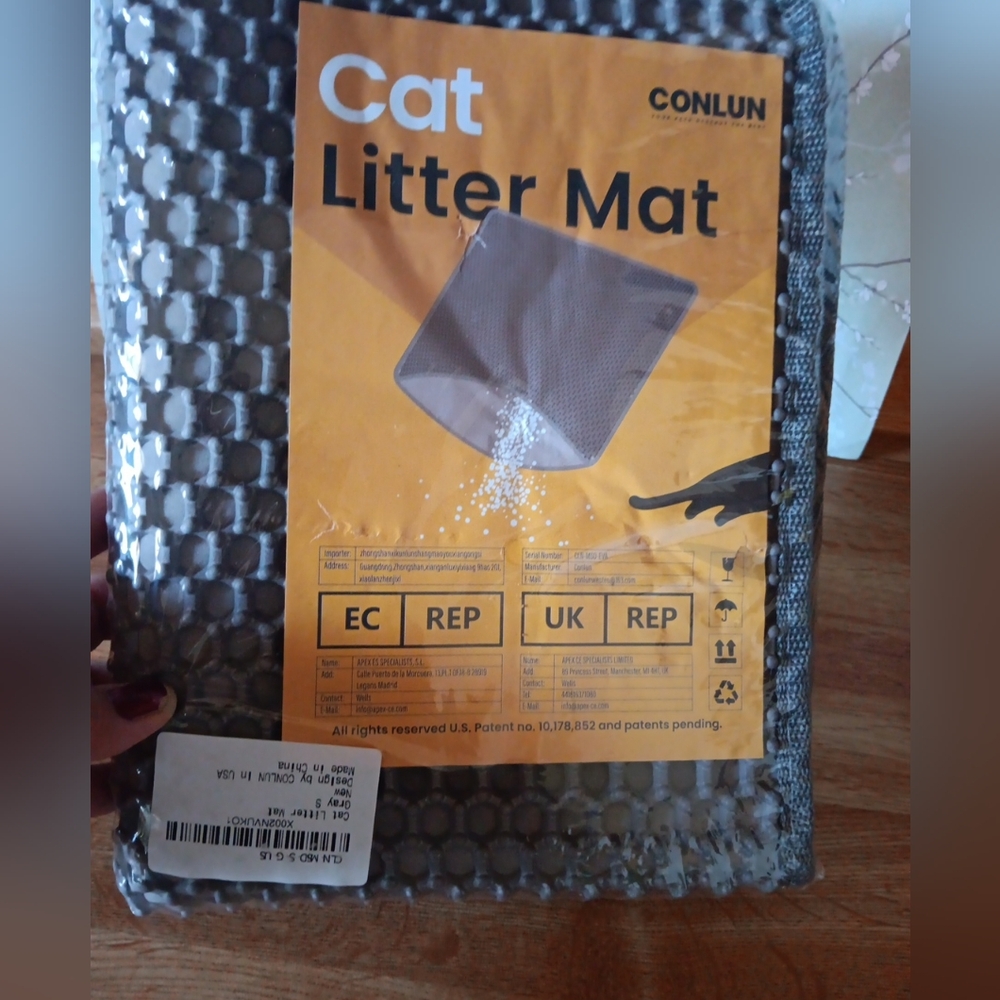 Small Grey Cat Litter Mat 24X17